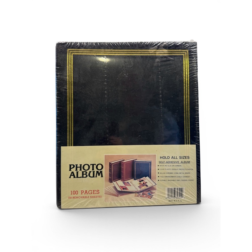 Vintage New Sealed 3 Ring Self Adhesive 50 Sheet Photo Album